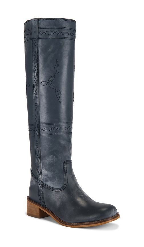 Ann Gaucho Boot With Western Stitchings in Blue. - size 36 (also in 37, 38) - Dico Copenhagen - Modalova