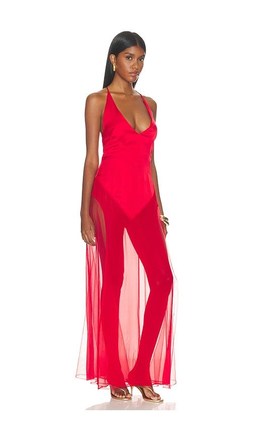Olympia Maxi Dress in Red. - size L (also in M, S, XS) - GUIZIO - Modalova