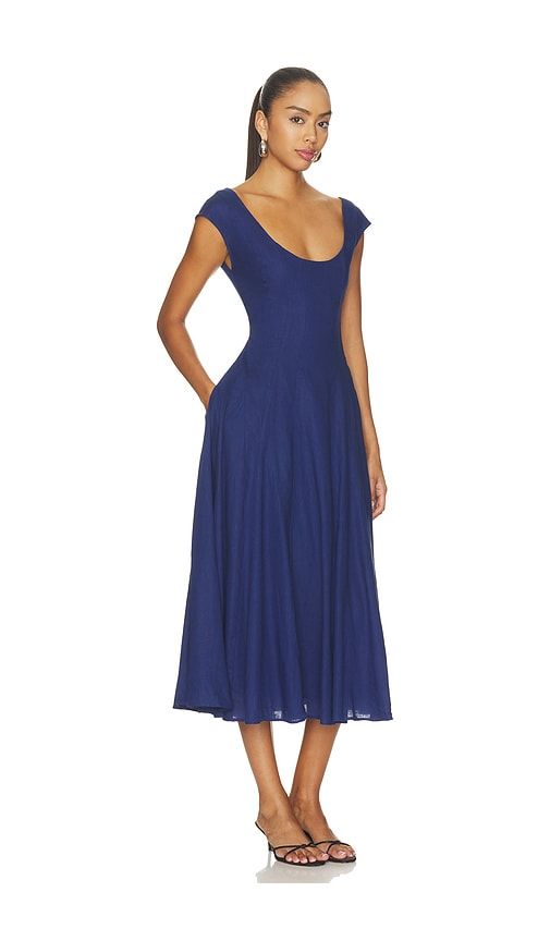 Leila Linen Dress in Royal. - size M (also in S, XS) - GUIZIO - Modalova