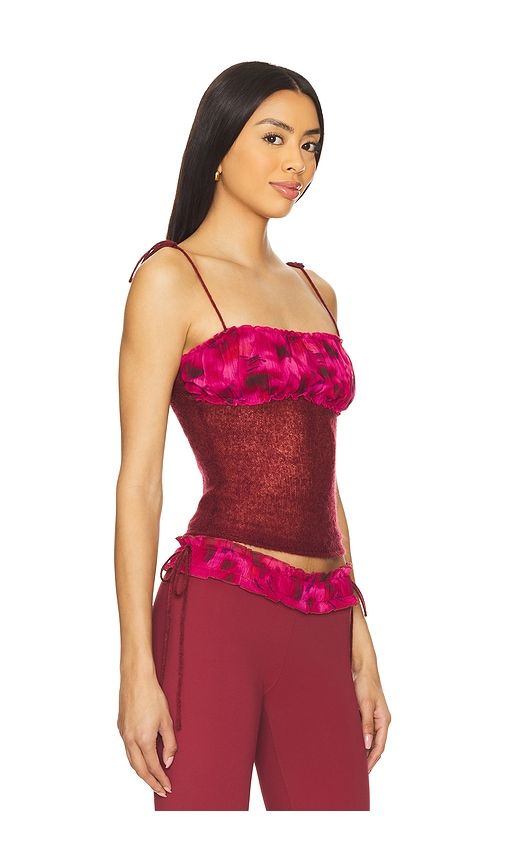 Ruched Knit Tank Top in Burgundy. - size L (also in S, XL) - GUIZIO - Modalova