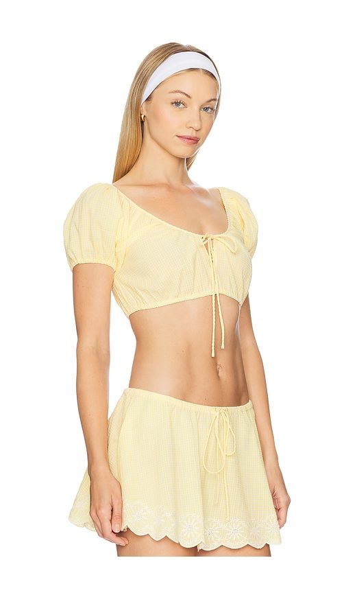 Ravello Gingham Top in Lemon. - size L (also in XL) - GUIZIO - Modalova