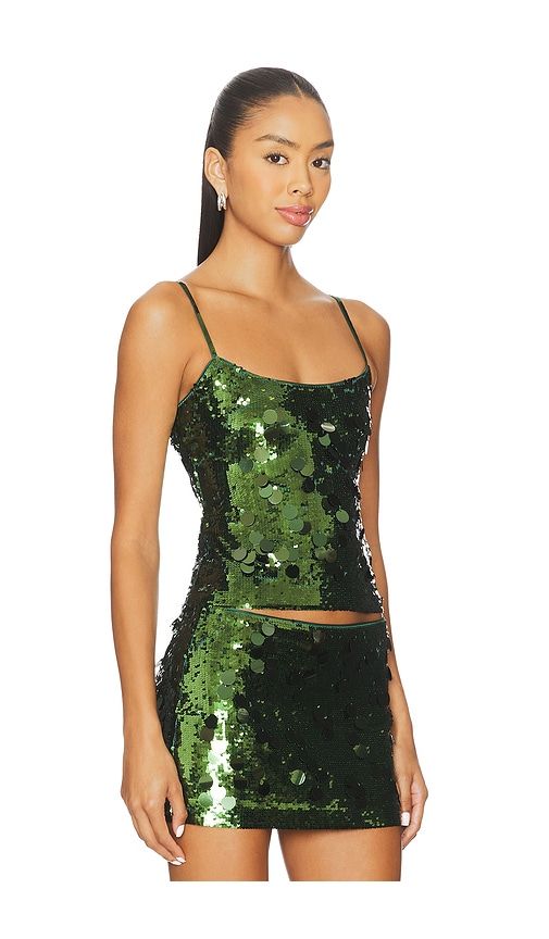 X REVOLVE Paillette Cami Top in Dark Green. - size L (also in M, S, XL, XS, XXL) - GUIZIO - Modalova