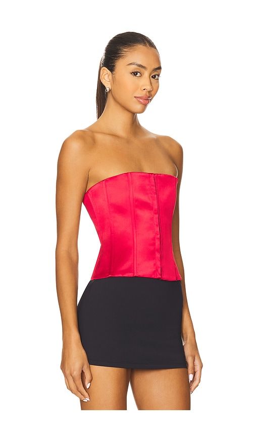 Satin Corset in Red. - size M (also in S, XS, XXS) - GUIZIO - Modalova