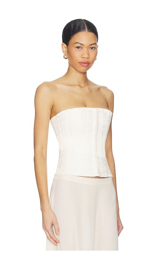 Lace Embellished Satin Corset in . - size L (also in M, S, XS) - GUIZIO - Modalova
