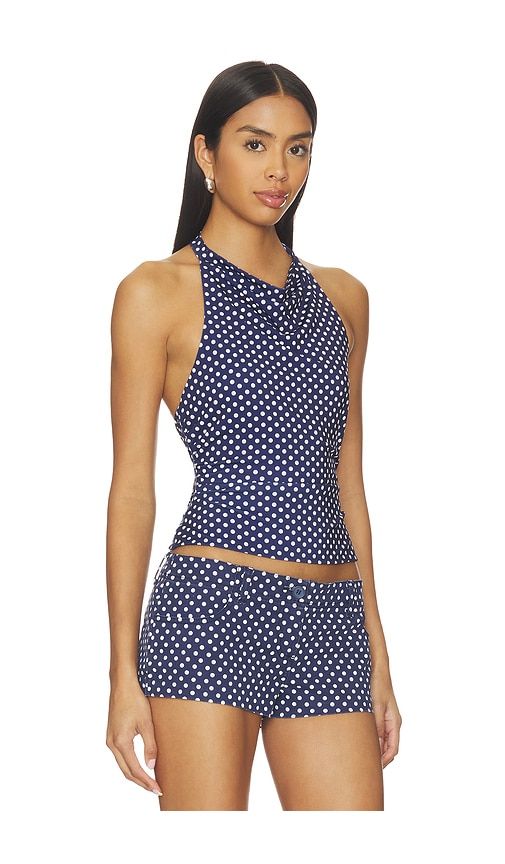Olive Cowl Neck Top in Navy. - size L (also in M, S, XL) - GUIZIO - Modalova