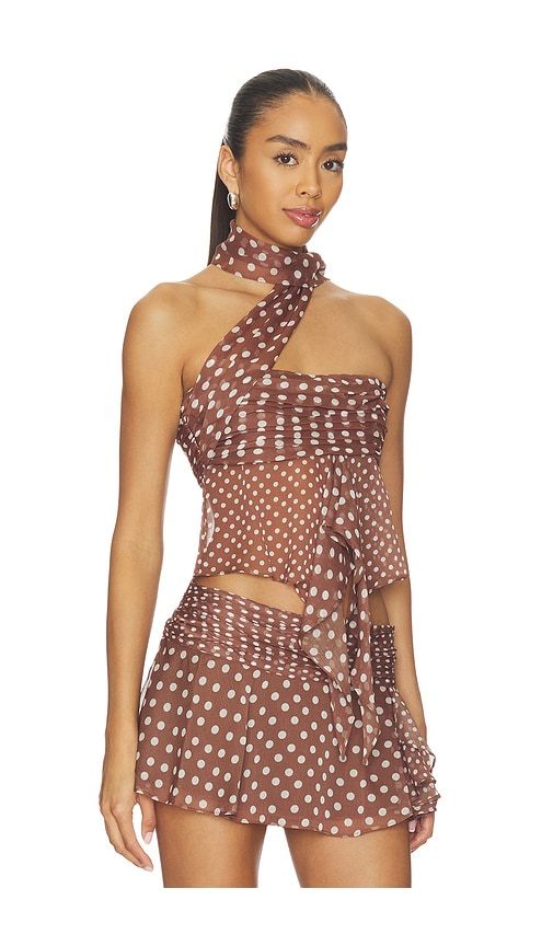 Chiffon Wrap Top in Chocolate. - size L (also in M, S, XS, XXS) - GUIZIO - Modalova