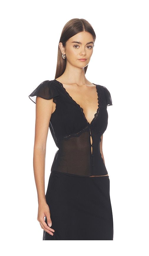 Ara Lace Trim V-Neck Top in . - size M (also in XL) - GUIZIO - Modalova