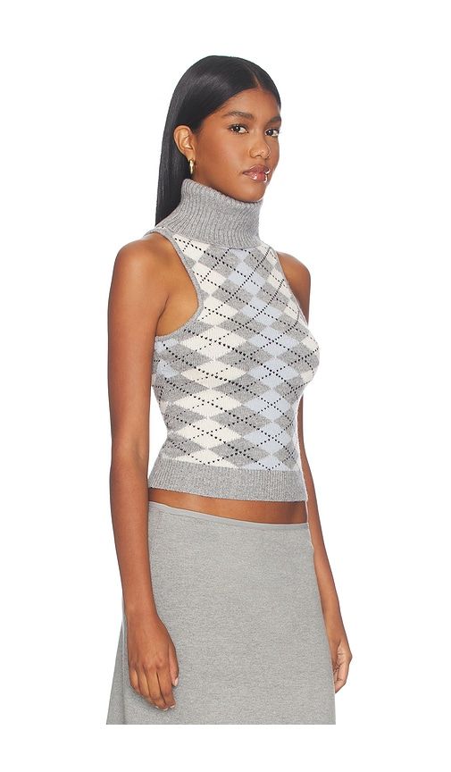 Hana Turtleneck Halter Top in Grey. - size L (also in M, S, XL, XS, XXS) - GUIZIO - Modalova