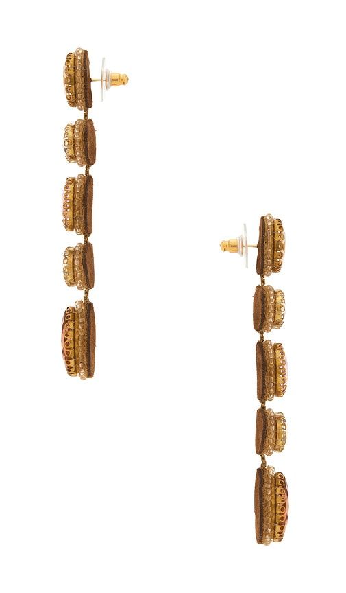 Tyra Earrings in Metallic Gold,Blush - Deepa Gurnani - Modalova
