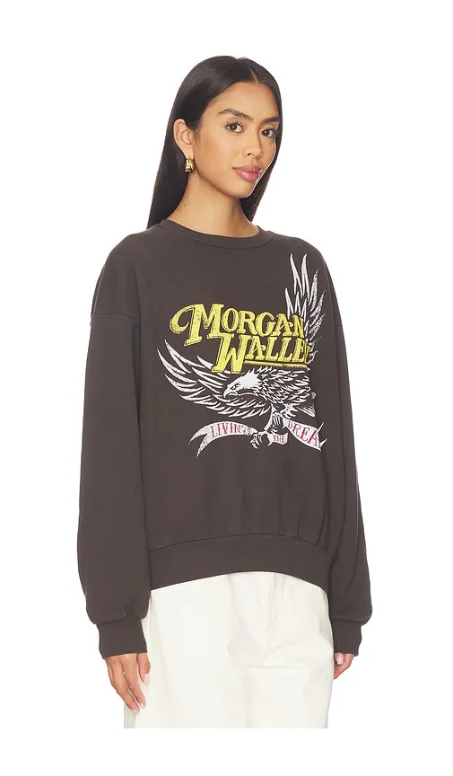 Morgan Wallen Classic Eagle Oversized Crew Sweatshirt in Brown. - size L/XL (also in S/M) - DAYDREAMER - Modalova