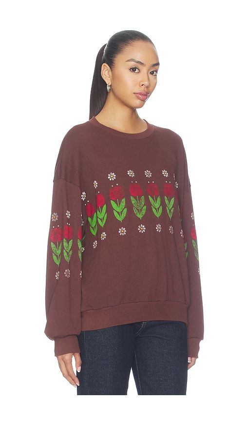 Camp Flowers Oversized Crew Sweatshirt in Brown. - size L (also in M, S, XL, XS) - DAYDREAMER - Modalova