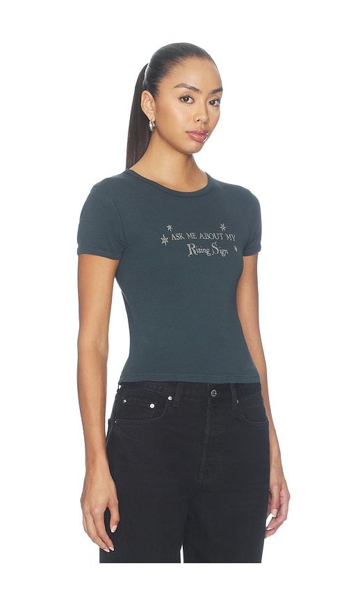 Rising Sign Slim Ringer Tee in Black. - size L (also in M, S, XL, XS) - DAYDREAMER - Modalova