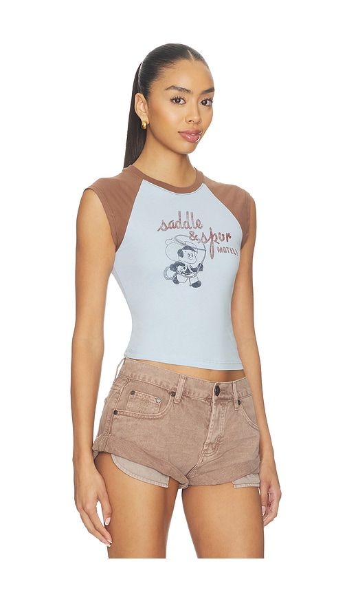 Saddle & Spur Motel Raglan Tank Top in Baby Blue. - size L (also in S) - DAYDREAMER - Modalova