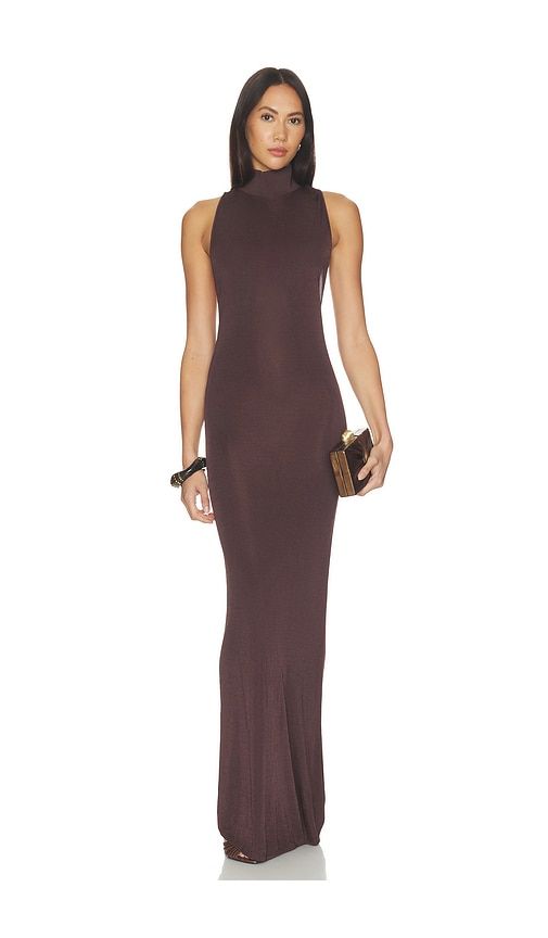 Abril Maxi Dress in Brown. - size L (also in M, S, XS) - DE LA VALI - Modalova