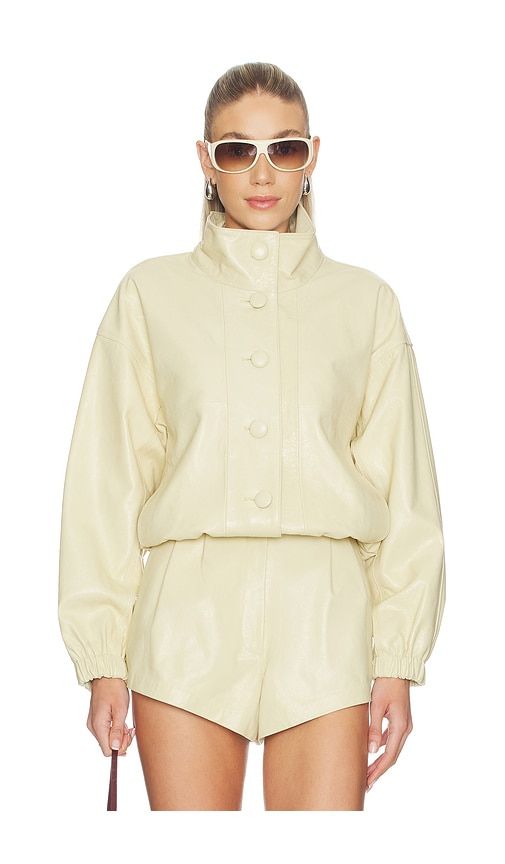 Kate Leather Bomber in Yellow. - size L (also in S) - Dodiee - Modalova