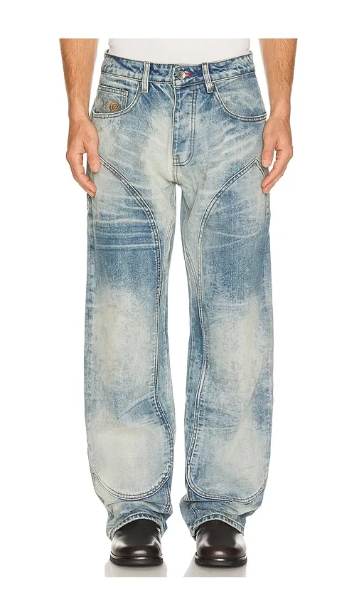 Double Knee Bolt Denim Jeans in Blue. - size 30 (also in 32, 34, 36, 38, 40) - Diet Starts Monday - Modalova