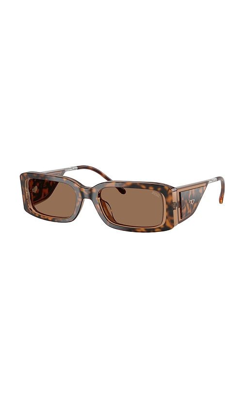 Rectangular Sunglasses in in Brown - Diesel - Modalova
