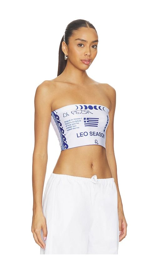 Leo Season Tube Top in White,Blue. - size M (also in XS) - Di Petsa - Modalova