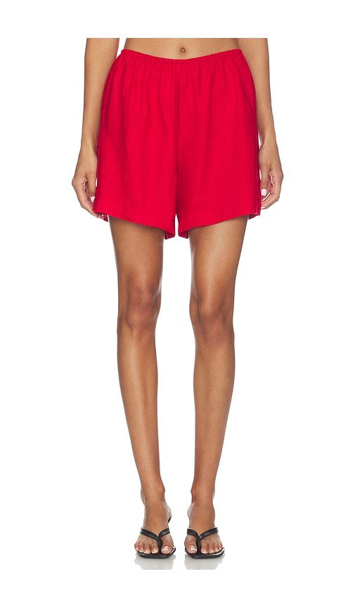 X REVOLVE The Linen Midi Short in Red. - size L (also in XL, XS) - DONNI. - Modalova