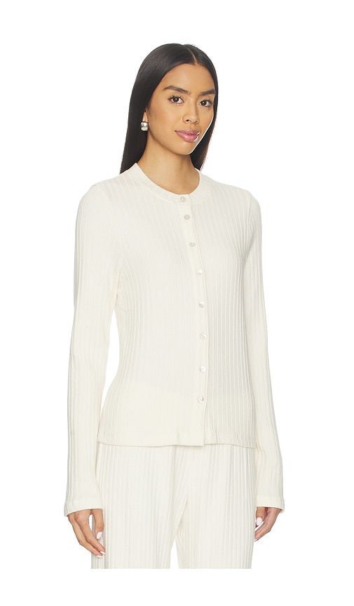 The Sweater Rib Cardi in Cream. - size L (also in S) - DONNI. - Modalova