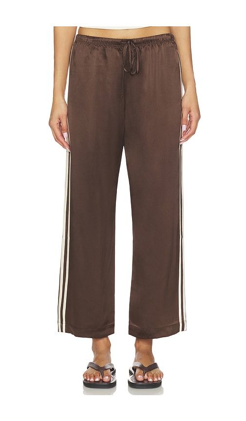 The Silk Stripe Crop Pant in Brown. - size XS (also in S, M, L) - DONNI. - Modalova