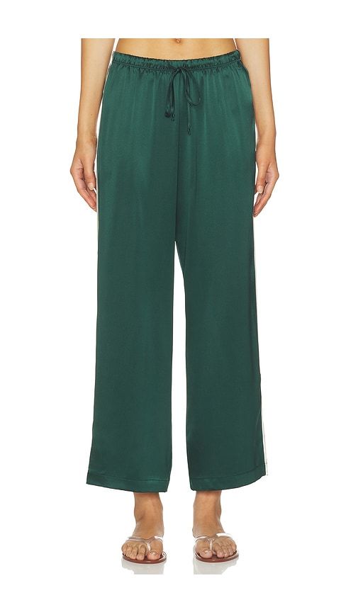 The Silk Stripe Crop Pant in Green. - size L (also in M, S, XS, XXS) - DONNI. - Modalova