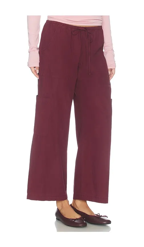 The Pop Drawstring Cargo Pant in Red. - size M (also in S, XS) - DONNI. - Modalova