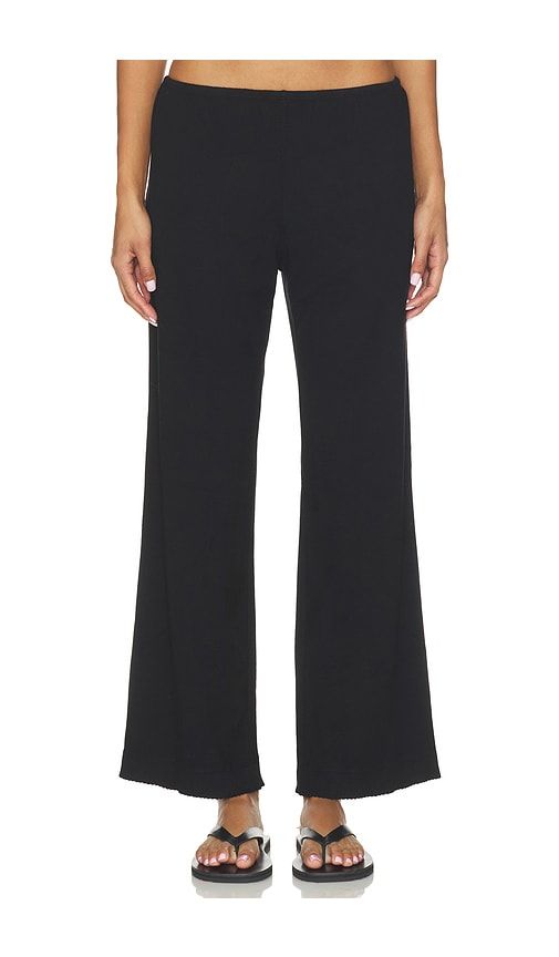 The Baby Rib Scallop Pant in Black. - size M (also in S, XL, XS) - DONNI. - Modalova