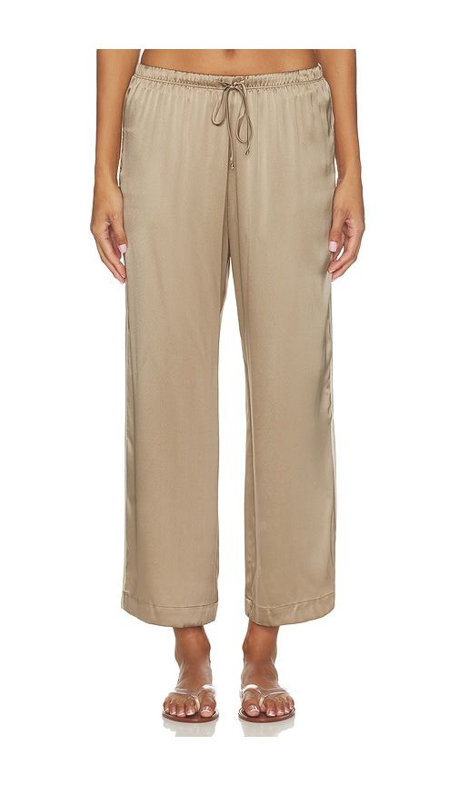 The Silk Stripe Crop Pant in Brown. - size L (also in M, S, XL, XS) - DONNI. - Modalova