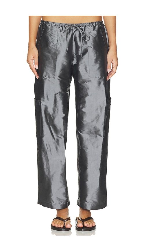 The Taffeta Drawstring Cargo Pant in Grey. - size S (also in XS) - DONNI. - Modalova