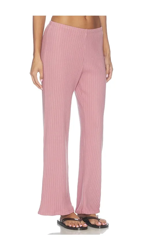 The Sweater Rib Simple Pant in Pink. - size L (also in M, S, XS, XXS) - DONNI. - Modalova