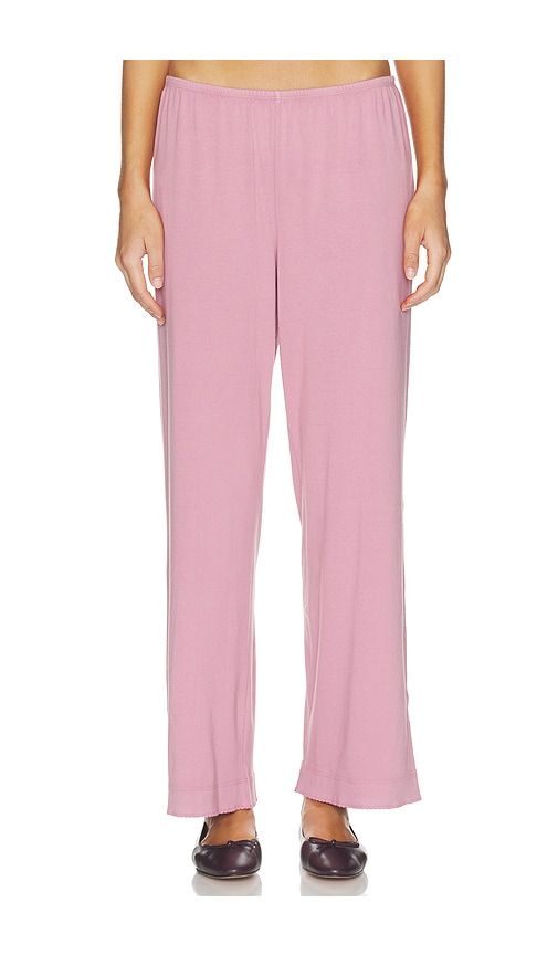 The Baby Rib Scallop Pant in Pink. - size L (also in M, S, XS) - DONNI. - Modalova