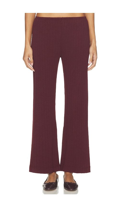 The Pointelle Simple Crop Pant in Red. - size L (also in M, S, XS, XXS) - DONNI. - Modalova