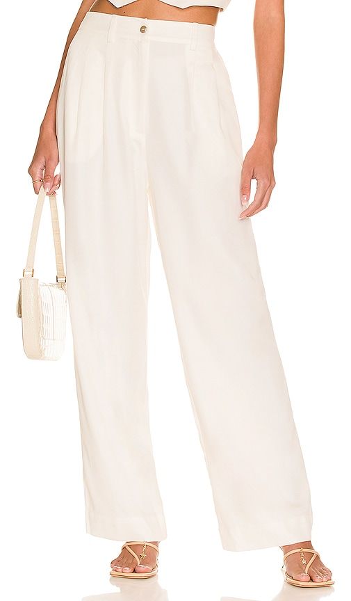 Pleated Trouser in Cream. - size L (also in M, XL) - DONNI. - Modalova