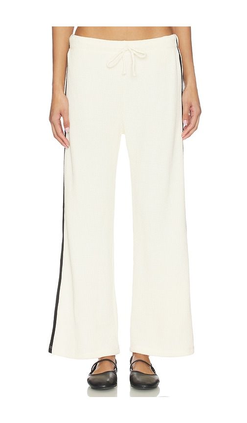 The Thermal Stripe Crop Pant in Cream,Black. - size XL (also in XXL) - DONNI. - Modalova