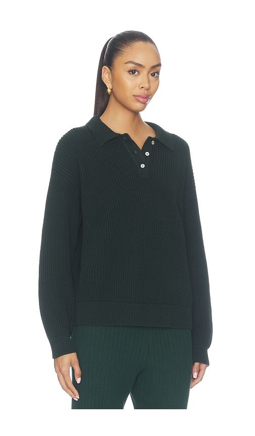 The Heavy Cotton Knit Polo in Green. - size L (also in M, S, XS) - DONNI. - Modalova