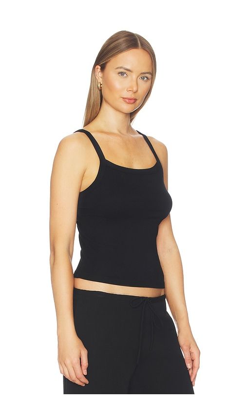 The Baby Rib Square Neck Tank in Black. - size M (also in S) - DONNI. - Modalova