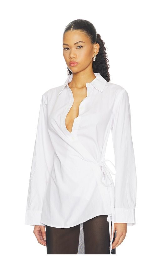 Agnes Wrap Top in White. - size L (also in M, S, XS) - DL1961 - Modalova