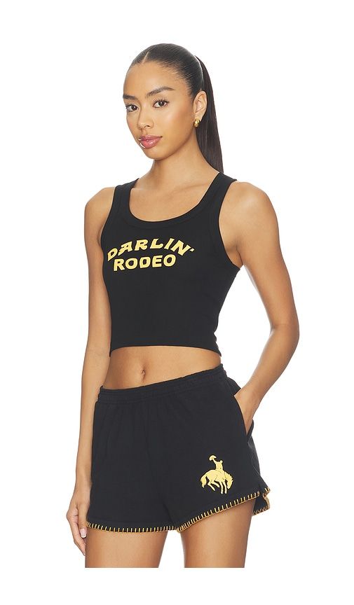 Rodeo Crop Tank in Black. - size L (also in M, S, XS) - Darlin - Modalova