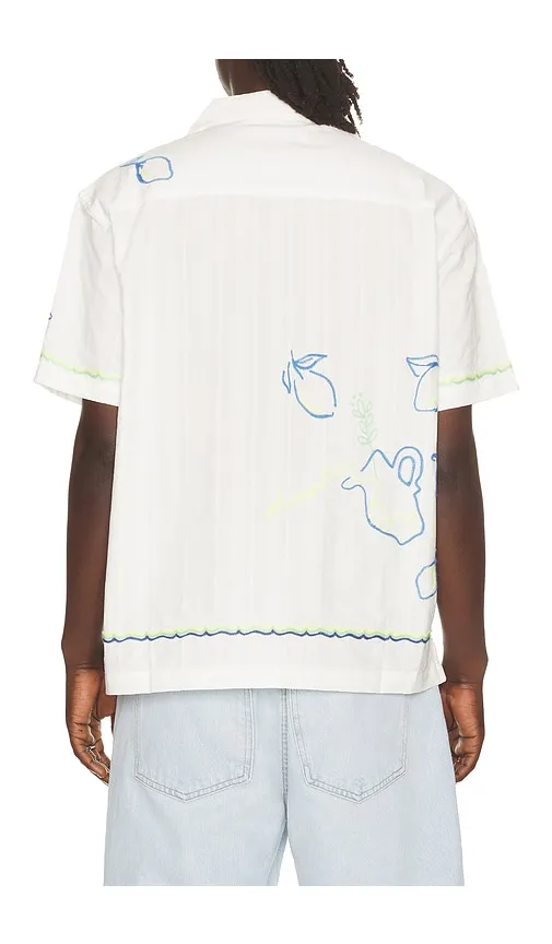Hand Drawing Open Collared Shirt in White. - size L (also in M, XL) - Dunst - Modalova