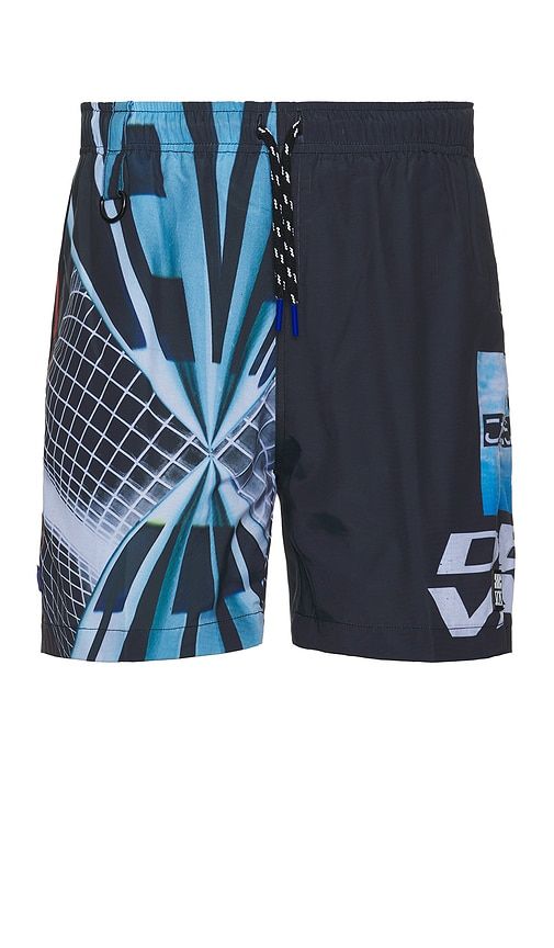 K-2 Printed Nylon Shorts in Navy. - size S (also in XL/1X) - Deva States - Modalova