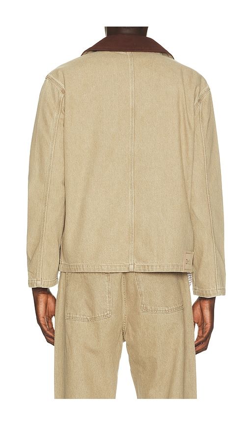Washed Zipped Denim Jacket in Khaki in Beige. - size L (also in M, S) - DrÃ´le De Monsieur - Modalova