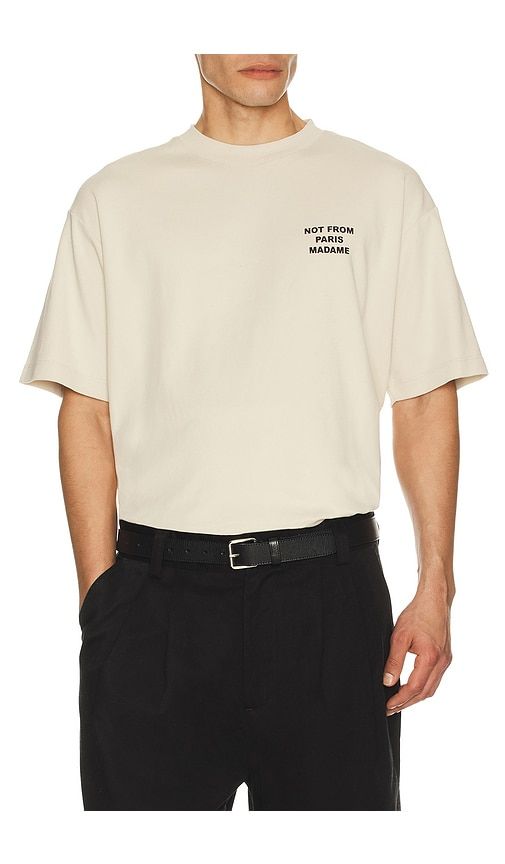 Bold Slogan T-Shirt in Cream. - size S (also in M, L, XL/1X, XXL/2X) - DrÃ´le De Monsieur - Modalova