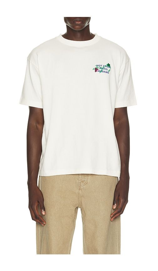 Vine Embroidered Slogan Tee Shirt in White. - size L (also in M, S, XL/1X, XXL/2X) - DrÃ´le De Monsieur - Modalova