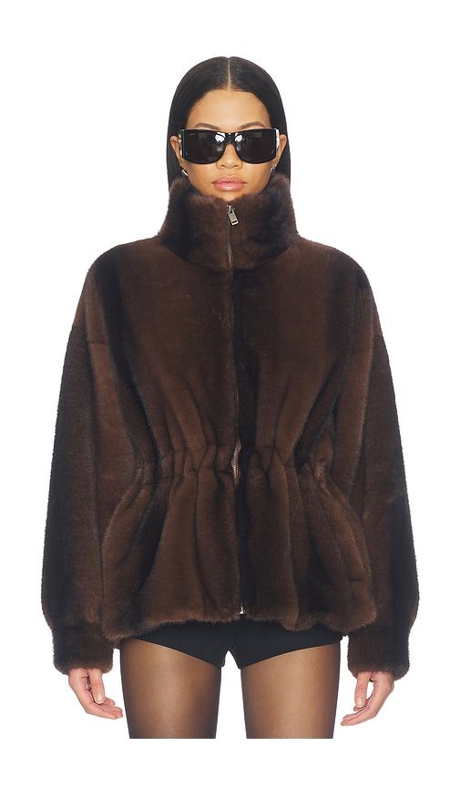 Kai Fur Jacket in Brown. - size L (also in M, S, XS) - Ducie - Modalova
