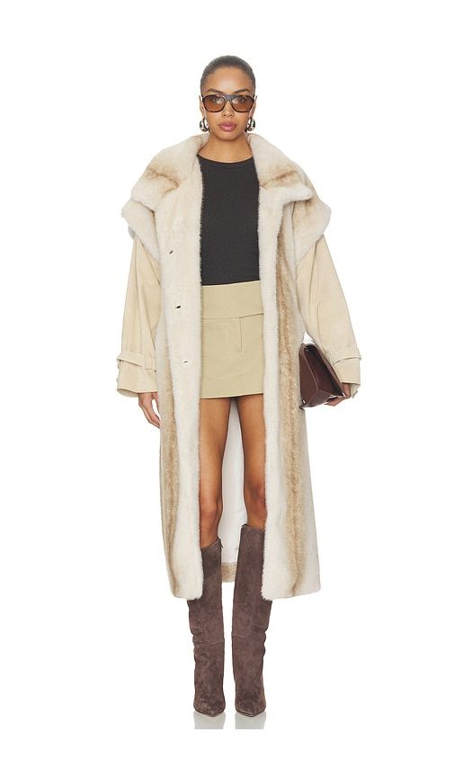 Harper Long Fur Coat in . - size L (also in M, S, XS) - Ducie - Modalova