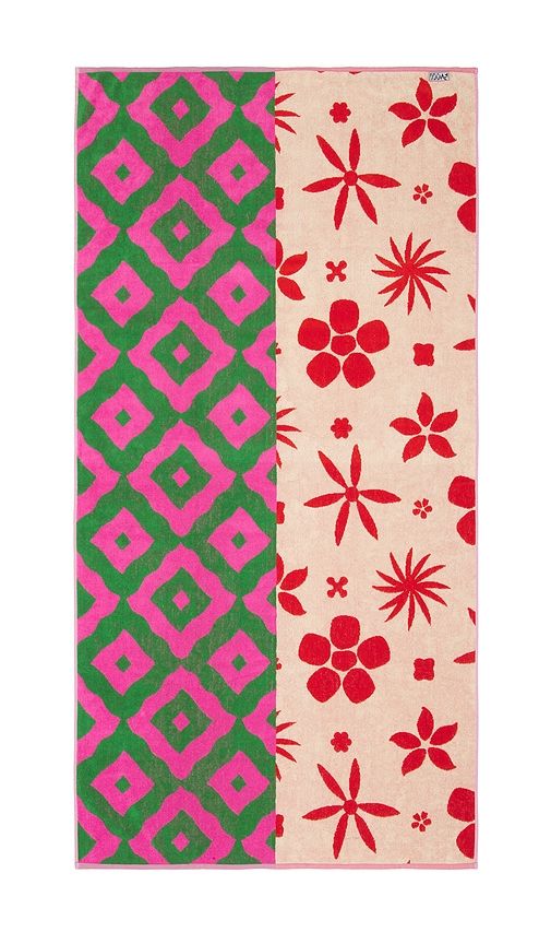 Peony Beach Towel in Red,Green - Dusen Dusen - Modalova