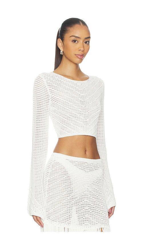 Erin Longsleeve Top in Ivory. - size L (also in M, S, XS) - DEVON WINDSOR - Modalova