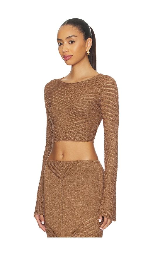 Raya Metallic Top in Taupe. - size M (also in S, XS) - DEVON WINDSOR - Modalova