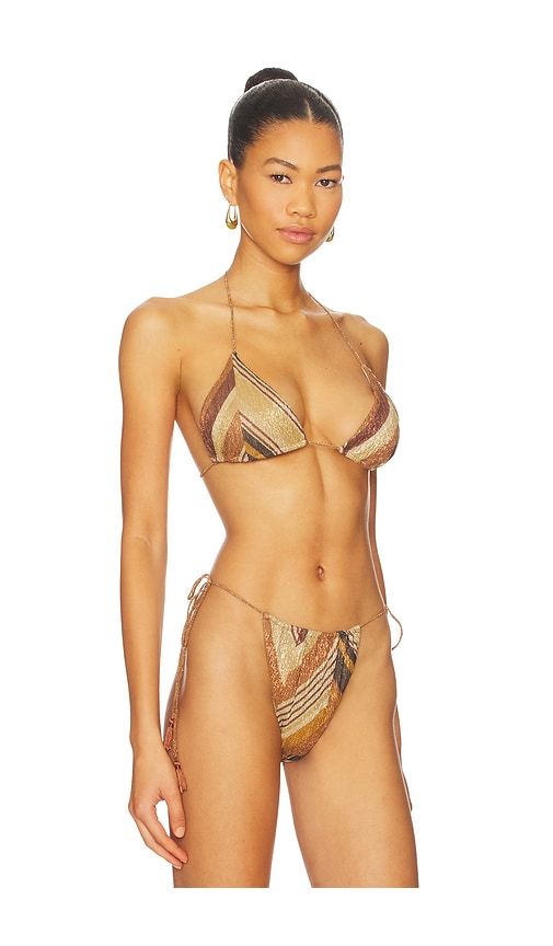Winona Triangle Bikini Top in Tan. - size L (also in M, XS) - DEVON WINDSOR - Modalova